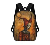 sinyumoney 3D Court Jester Printing Daypacks Kids Casual Backpack Knapsack High Capacity Rucksack Travel Laptop Book Bag 17inch