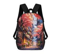 sinyumoney 3D Cozy Street School Backpack Student Casual Backpack For Kid's Children's Daypack Bookbag Hiking Sports Outdoor Work Travel Laptop Bag 17inch