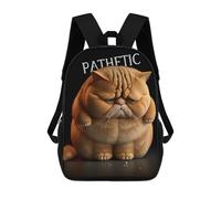 sinyumoney 3D Cranky Cat School Backpack Student Casual Backpack For Kid's Children's Daypack Bookbag Hiking Sports Outdoor Work Travel Laptop Bag 17inch