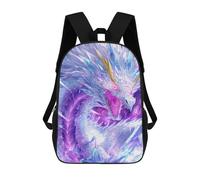 sinyumoney 3D Crystal Dragon Fantasy Artwork Kid's Backpack Waterproof 17inch School Bag Cute Rucksacks Fashion Casual Schoolbag for Kids for Girl Boy School