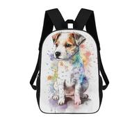 sinyumoney 3D Cute Baby Jack Russel Dog 17 Inch School Backpack Student Casual Backpack For Kid's Children's Daypack Bookbag Hiking Sports Outdoor Work Travel Laptop Bag