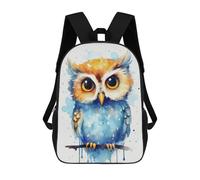 sinyumoney 3D Cute Baby Owl Watercolors Printing Daypacks Kids Casual Backpack Knapsack High Capacity Rucksack Travel Laptop Book Bag 17inch