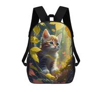 sinyumoney 3D Cute Kitten The Garden Printing Daypacks Kids Casual Backpack Knapsack High Capacity Rucksack Travel Laptop Book Bag 17inch