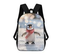 sinyumoney 3D Cute Penguin in Red Scarf Kid's Backpack Waterproof 17inch School Bag Cute Rucksacks Fashion Casual Schoolbag for Kids for Girl Boy School