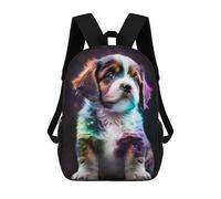 sinyumoney 3D Cute Universe Puppy School Backpack Student Casual Backpack For Kid's Children's Daypack Bookbag Hiking Sports Outdoor Work Travel Laptop Bag 17inch