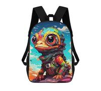 sinyumoney 3D Cyber Lizard Adventure Gear Kid's Backpack Waterproof 17inch School Bag Cute Rucksacks Fashion Casual Schoolbag for Kids for Girl Boy School