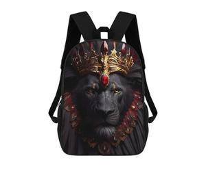 sinyumoney 3D Dark Regal Lion Portrait Print Children Backpack for School Students Backpacks Schoolbag Shoulder Book Bags 17inch