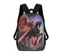 sinyumoney 3D Dark Warrior on Cosmic Horse Kid's Backpack Waterproof School Bag Bookbag Cute Rucksacks Fashion Casual Schoolbag for Kids for Girl Boy School 17inch
