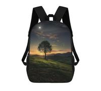 sinyumoney 3D Daybreak Over The Valley School Backpack Student Casual Backpack For Kid's Children's Daypack Bookbag Hiking Sports Outdoor Work Travel Laptop Bag 17inch