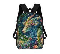 sinyumoney 3D Deer Nature Animal Kid's Backpack Waterproof 17inch School Bag Cute Rucksacks Fashion Casual Schoolbag for Kids for Girl Boy School