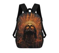 sinyumoney 3D Divine Light Portrait Kid's Backpack Waterproof 17inch School Bag Cute Rucksacks Fashion Casual Schoolbag for Kids for Girl Boy School