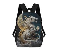 sinyumoney 3D Dragon Moon Fantasy -7 Kid's Backpack Waterproof School Bag Bookbag Cute Rucksacks Fashion Casual Schoolbag for Kids for Girl Boy School 17inch