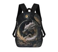 sinyumoney 3D Dragon Moonlit Sky -3 Kid's Backpack Waterproof School Bag Bookbag Cute Rucksacks Fashion Casual Schoolbag for Kids for Girl Boy School 17inch