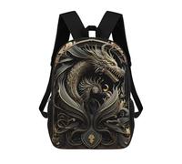 sinyumoney 3D Dragon of The Eclipse 17 Inch School Backpack Student Casual Backpack For Kid's Children's Daypack Bookbag Hiking Sports Outdoor Work Travel Laptop Bag