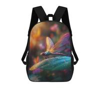 sinyumoney 3D Dragonfly on Leaf School Backpack Student Casual Backpack For Kid's Children's Daypack Bookbag Hiking Sports Outdoor Work Travel Laptop Bag 17inch