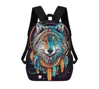 sinyumoney 3D Dreamcatcher Mandala Wolf Printing Daypacks Kids Casual Backpack Knapsack High Capacity Rucksack Travel Laptop Book Bag 17inch
