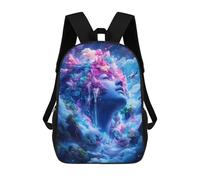 sinyumoney 3D Dreamy Cloud Woman School Backpack Student Casual Backpack For Kid's Children's Daypack Bookbag Hiking Sports Outdoor Work Travel Laptop Bag 17inch