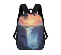 sinyumoney 3D Dreamy Victoria Falls Printing Daypacks Kids Casual Backpack Knapsack High Capacity Rucksack Travel Laptop Book Bag 17inch
