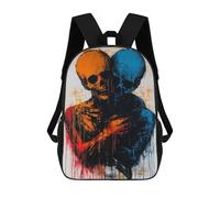 sinyumoney 3D Duality of Souls Contemporary Expressionist Artwork School Backpack Student Casual Backpack For Kid's Children's Daypack Bookbag Hiking Sports Outdoor Work Travel Laptop Bag 17inch