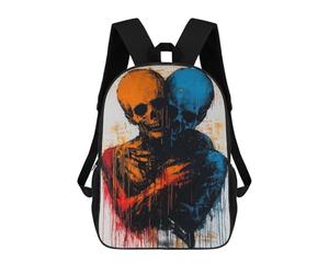 sinyumoney 3D Duality of Souls Contemporary Expressionist Artwork School Backpack Student Casual Backpack For Kid's Children's Daypack Bookbag Hiking Sports Outdoor Work Travel Laptop Bag 17inch