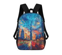 sinyumoney 3D Dubai Skyline at Sunset Print Children Backpack for School Students Backpacks Schoolbag Shoulder Book Bags 17inch