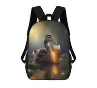 sinyumoney 3D Duck Beer School Backpack Student Casual Backpack For Kid's Children's Daypack Bookbag Hiking Sports Outdoor Work Travel Laptop Bag 17inch