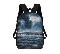 sinyumoney 3D Dundee Tay Rail Bridge Printing Daypacks Kids Casual Backpack Knapsack High Capacity Rucksack Travel Laptop Book Bag 17inch