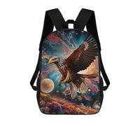 sinyumoney 3D Eagle in Cosmic Garden Print Children Backpack for School Students Backpacks Schoolbag Shoulder Book Bags 17inch