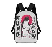 sinyumoney 3D Edo Kungo Fu Black Cat Kid's Backpack Waterproof School Bag Bookbag Cute Rucksacks Fashion Casual Schoolbag for Kids for Girl Boy School 17inch
