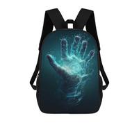 sinyumoney 3D Electric Energy Hand Art Printing Daypacks Kids Casual Backpack Knapsack High Capacity Rucksack Travel Laptop Book Bag 17inch