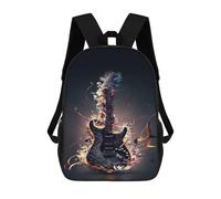 sinyumoney 3D Electric Guitar Art Print-1 Kid's Backpack Waterproof 17inch School Bag Cute Rucksacks Fashion Casual Schoolbag for Kids for Girl Boy School