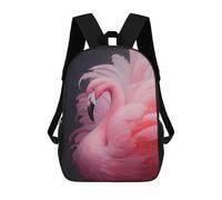 sinyumoney 3D Elegant Pink Flamingo Printing Daypacks Kids Casual Backpack Knapsack High Capacity Rucksack Travel Laptop Book Bag 17inch