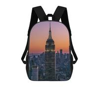 sinyumoney 3D Empire State Building Print Children Backpack for School Students Backpacks Schoolbag Shoulder Book Bags 17inch