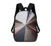 sinyumoney 3D Empty Circuit Pit Lane School Backpack Student Casual Backpack For Kid's Children's Daypack Bookbag Hiking Sports Outdoor Work Travel Laptop Bag 17inch