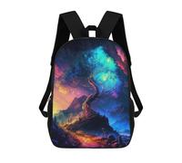sinyumoney 3D Enchanted Cosmic Tree -3 School Backpack for Kids Adult,Animal Schoolbags Large Bookbags Casual Daypack with Side Mesh Pocket 17inch