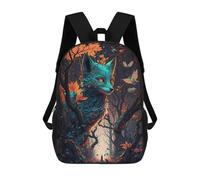 sinyumoney 3D Enchanted Forest Fox -2 Kid's Backpack Waterproof School Bag Bookbag Cute Rucksacks Fashion Casual Schoolbag for Kids for Girl Boy School 17inch