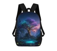 sinyumoney 3D Enchanted Forest Glowing Tree Kid's Backpack Waterproof 17inch School Bag Cute Rucksacks Fashion Casual Schoolbag for Kids for Girl Boy School