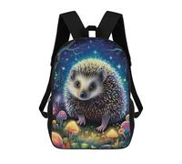 sinyumoney 3D Enchanted Forest Hedgehog Print Children Backpack for School Students Backpacks Schoolbag Shoulder Book Bags 17inch