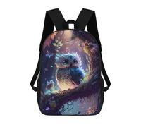 sinyumoney 3D Enchanted Forest Owl -3 Print Children Backpack for School Students Backpacks Schoolbag Shoulder Book Bags 17inch