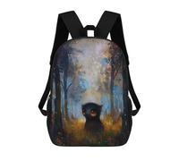 sinyumoney 3D Enchanted Forest Printing Daypacks Kids Casual Backpack Knapsack High Capacity Rucksack Travel Laptop Book Bag 17inch