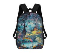sinyumoney 3D Enchanted Forest Whimsy -1 Kid's Backpack Waterproof School Bag Bookbag Cute Rucksacks Fashion Casual Schoolbag for Kids for Girl Boy School 17inch