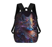 sinyumoney 3D Enchanted Fox Portrait -2 Kid's Backpack Waterproof School Bag Bookbag Cute Rucksacks Fashion Casual Schoolbag for Kids for Girl Boy School 17inch