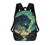 sinyumoney 3D Enchanted Lion's Majesty Print Children Backpack for School Students Backpacks Schoolbag Shoulder Book Bags 17inch