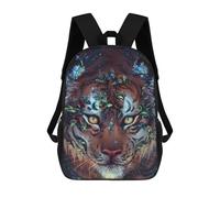 sinyumoney 3D Enchanted Tiger Portrait -1 Print Children Backpack for School Students Backpacks Schoolbag Shoulder Book Bags 17inch