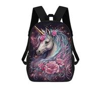 sinyumoney 3D Enchanted Unicorn Fantasy Art Print -1 Print Children Backpack for School Students Backpacks Schoolbag Shoulder Book Bags 17inch