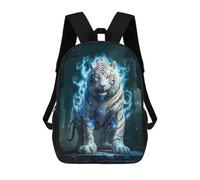 sinyumoney 3D Enchanted White Tiger Print Children Backpack for School Students Backpacks Schoolbag Shoulder Book Bags 17inch