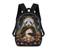 sinyumoney 3D Enlightenment of Panda Printing Daypacks Kids Casual Backpack Knapsack High Capacity Rucksack Travel Laptop Book Bag 17inch