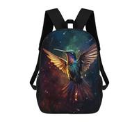 sinyumoney 3D Epic Rainy Hummingbird School Backpack Student Casual Backpack For Kid's Children's Daypack Bookbag Hiking Sports Outdoor Work Travel Laptop Bag 17inch