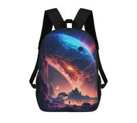 sinyumoney 3D Ethereal Dawn Planet School Backpack Student Casual Backpack For Kid's Children's Daypack Bookbag Hiking Sports Outdoor Work Travel Laptop Bag 17inch