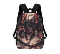 sinyumoney 3D Evil Black Kitsune Fox Kid's Backpack Waterproof 17inch School Bag Cute Rucksacks Fashion Casual Schoolbag for Kids for Girl Boy School